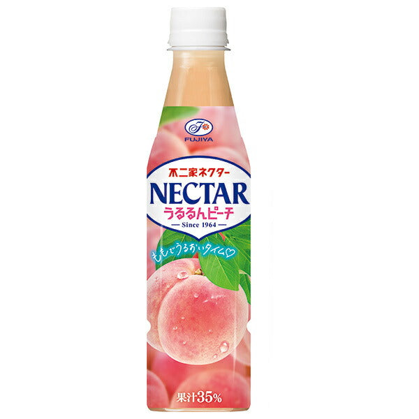 Fujiya Nectar Ururun Peach, 350ml PET Bottle x 24 Bottles [Ships from Japan] 