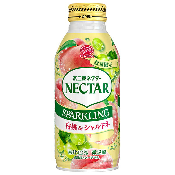 Fujiya Nectar Sparkling White Peach & Chardonnay 380ml bottle cans x 24 [shipped in Japan]