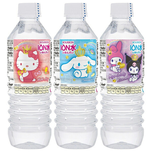 Bourbon Sanrio Character Ionized Water 500ml PET bottle x 24 pieces [Shipped in Japan]