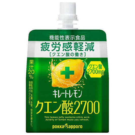 Pokka Sapporo Chelate Lemon Citric Acid 2700 Jelly [Food with Functional Claims] 165g pouch x 30 pieces [Shipped in Japan]