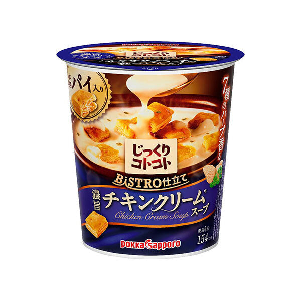 Pokka Sapporo Jikkuri Kotokoto Bistro-Style Chicken Cream Soup Cup 31.2g x 24 (6 x 4) [Ships from Japan]