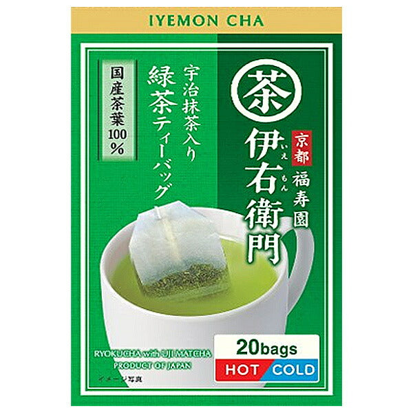 Uji no Tsuyu Seicha IYEMON Green Tea with Matcha Tea Bags 1.7g x 20 Bags x 12 Boxes [Ships from Japan]