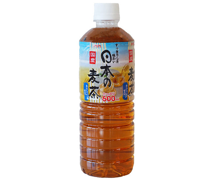 Ehime Beverage POM Japanese Barley Tea, 600ml PET Bottles x 24 [Ships from Japan] 