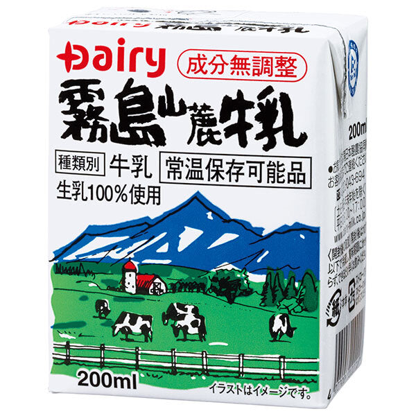 Minami Nippon Dairy Cooperative Dairy Kirishima Mountain Foot Milk, 200ml paper carton x 24 [Ships from Japan] 