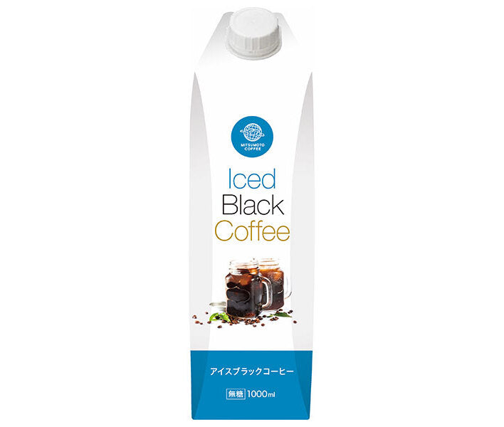 三本コーヒー アイスブラックコーヒー無糖 1000ml紙パック×6本入【日本出荷】