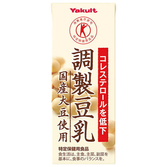 ヤクルト 調製豆乳 国産大豆使用【特定保健用食品 特保】 200ml紙パック×24本入【日本出荷】