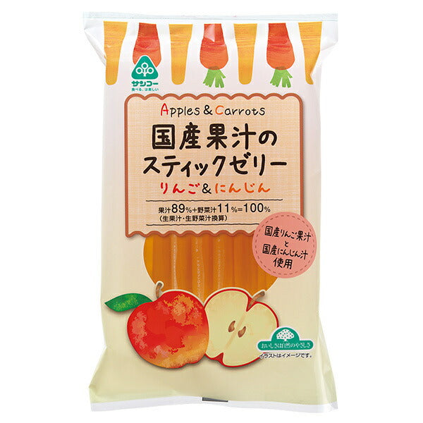 Thanko Domestic fruit juice stick jelly apple & carrot 192g (16g x 12 pieces) x 16 bags [shipped in Japan]