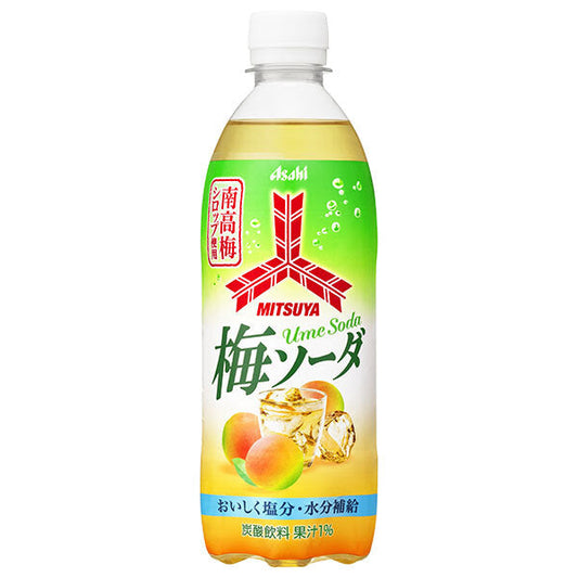 Asahi Beverage Mitsuya Plum Soda 500ml plastic bottle x 24 bottles [shipped in Japan]