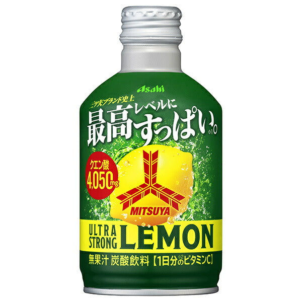 Asahi Soft Drinks Mitsuya Ultra Strong Lemon 300ml bottle can x 24 bottles [shipped in Japan]