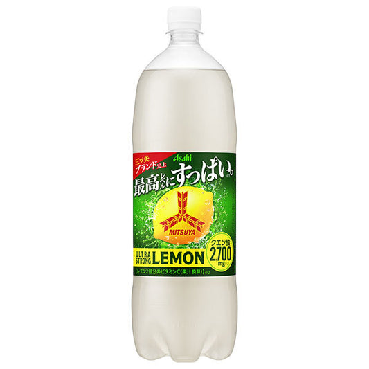 Asahi Soft Drinks Mitsuya Ultra Strong Lemon 1.5L PET Bottles x 8 [Ships from Japan]