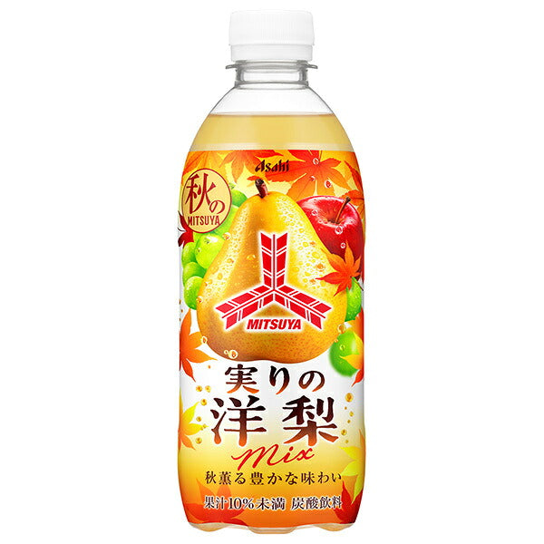 Asahi MITSUYA Fruity Pear Mix Sparkling Soft Drink 500ml PET Bottles x 24 [Ships from Japan]