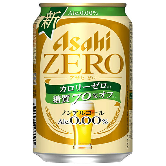 Asahi ZERO Zero-Calorie Non-Alcoholic Beer-Style Beverage 350ml Cans x 24 [Ships from Japan]