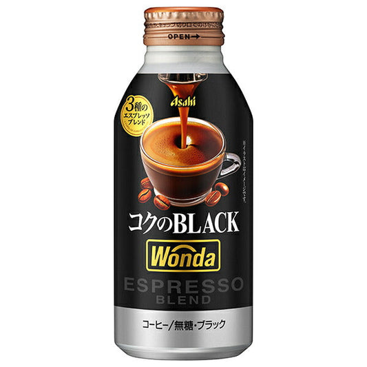 Asahi Beverages WONDA Rich Black Coffee 400g Bottle Can x 24 [Ships from Japan] 