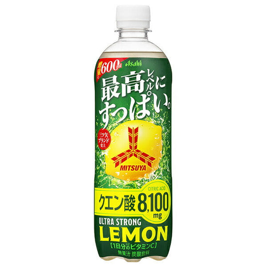 Asahi Soft Drinks Mitsuya Ultra Strong Lemon 600ml plastic bottle x 24 bottles [shipped in Japan]