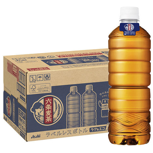 アサヒ飲料 六条麦茶 ラベルレスボトル 660mlペットボトル×24本入【日本出荷】