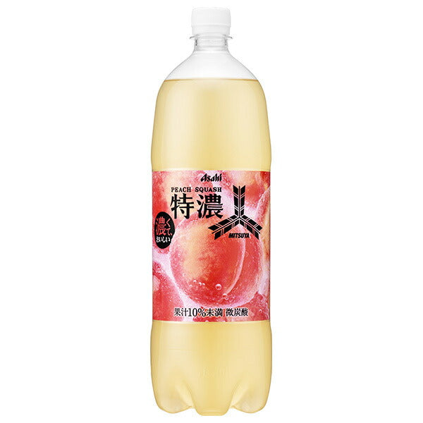 Asahi Beverages Mitsuya Extra-Thick Peach Squash, 1.5L PET Bottle x 8 [Ships from Japan] 