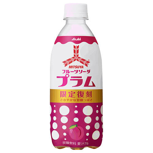 Asahi Soft Drinks Mitsuya Fruit Soda Plum 500ml plastic bottle x 24 bottles [shipped in Japan]