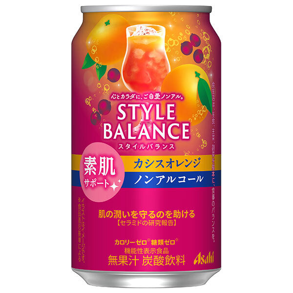 Asahi Soft Drinks Style Balance Skin Support Cassis Orange [Food with Functional Claims] 350ml cans x 24 cans 