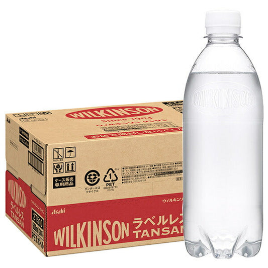 Asahi Wilkinson Tansan Label-Free Bottle, 500ml PET Bottles x 24 [Ships from Japan] 