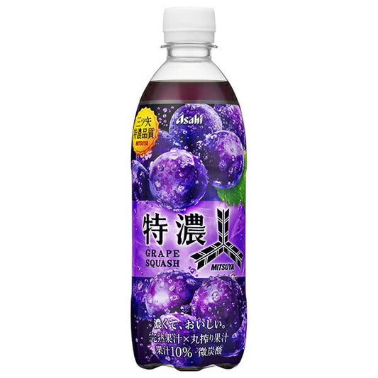 Asahi Soft Drinks Mitsuya Tokuno Grape Squash 500ml plastic bottle x 24 bottles [shipped in Japan]