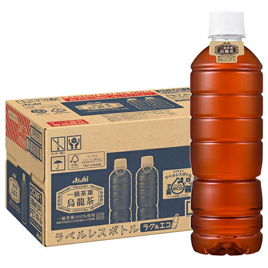Asahi Soft Drinks First-Class Oolong Tea, Label-Free, 500ml PET Bottles x 24 [Ships from Japan] 