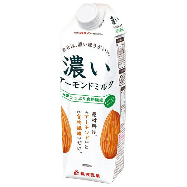 筑波乳業 濃いアーモンドミルク たっぷり食物繊維 1000ml紙パック×6本入【日本出荷】