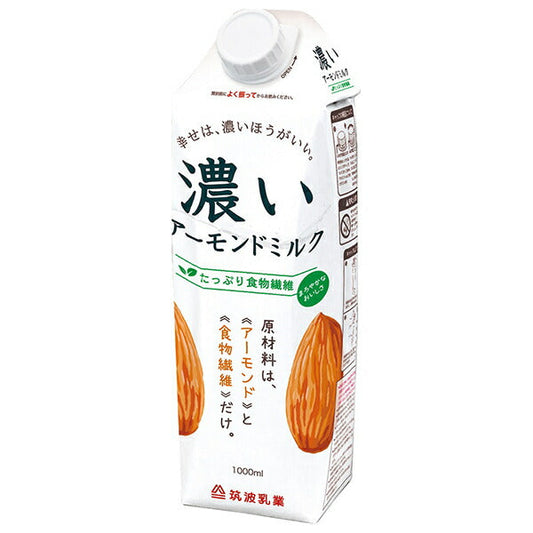 筑波乳業 濃いアーモンドミルク たっぷり食物繊維 1000ml紙パック×6本入【日本出荷】
