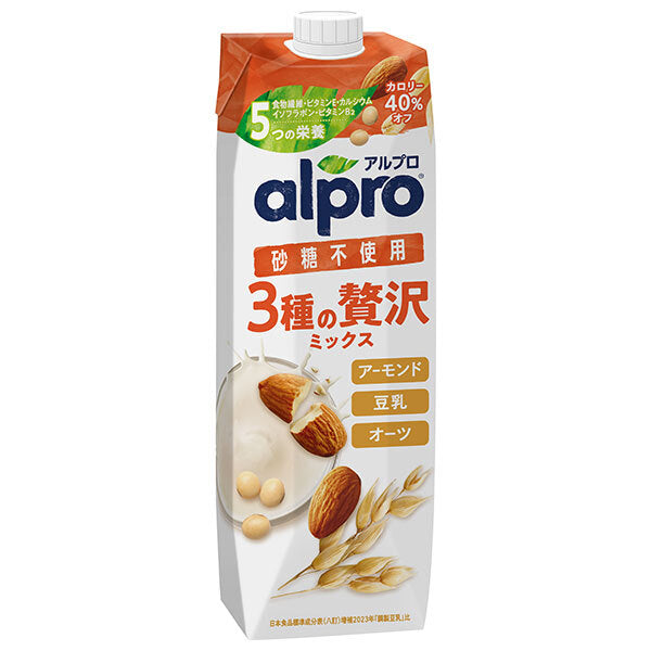Danone Japan Alpro 3 types of luxury mix, sugar free, 1000ml paper pack x 6 bottles [shipped in Japan]