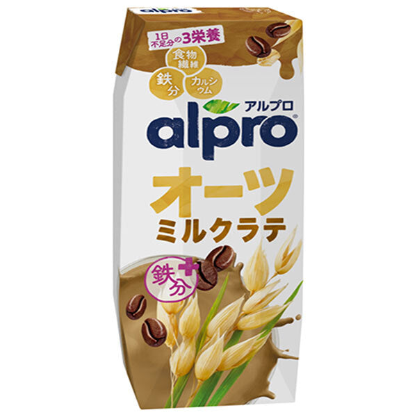 Danone Japan Alpro Oat Milk Latte, Rich Coffee Flavor, 250ml Paper Carton x 18 [Ships from Japan] 