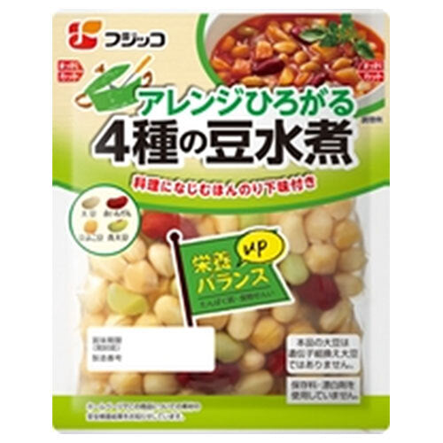 Fujikko Arranged 4 kinds of boiled beans in water 132g x 12 bags [Shipped in Japan]