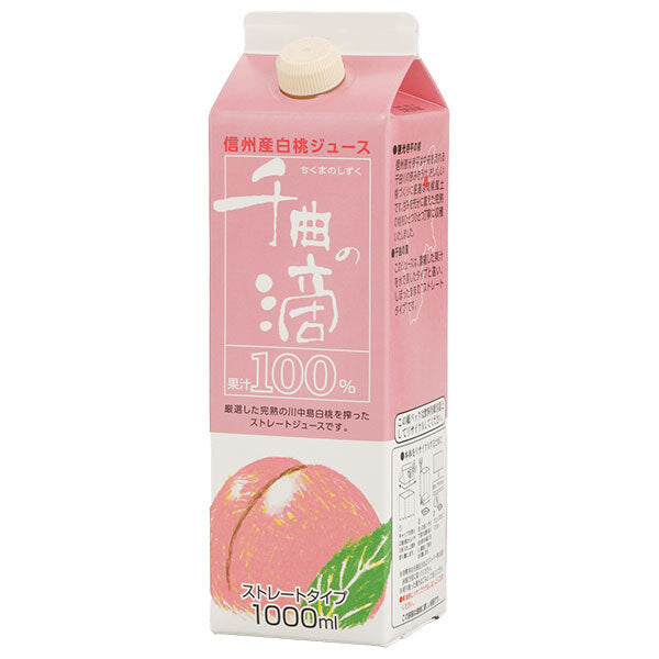 寿高原食品 信州産白桃ジュース 千曲の滴 1000ml紙パック×6本入【日本出荷】