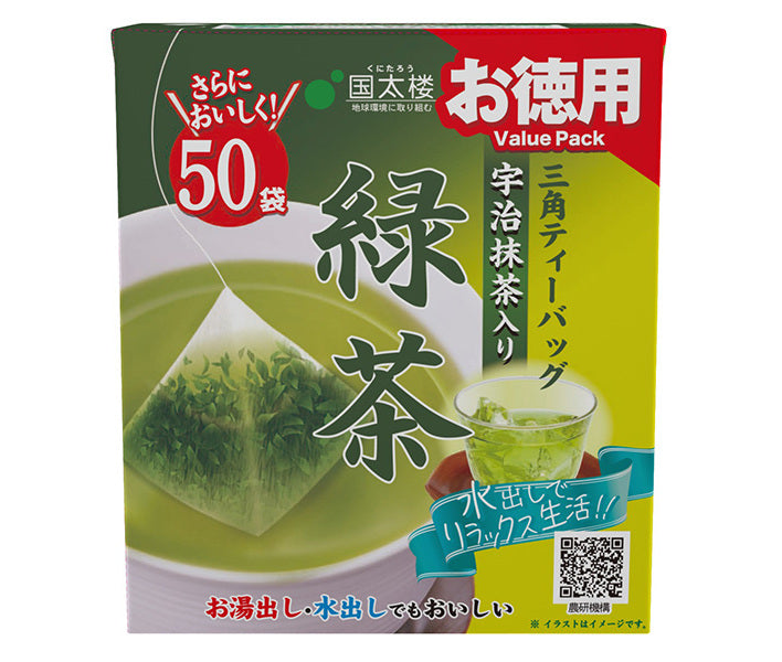 国太楼 お徳用 宇治抹茶入り緑茶三角ティーバッグ50P 100g(50P)×6袋入【日本出荷】