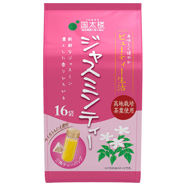 Kunitaro Jasmine Tea Triangular Tea Bags, 16 Tea Bags, 48g (16 Tea Bags) x 6 Bags [Ships from Japan] 