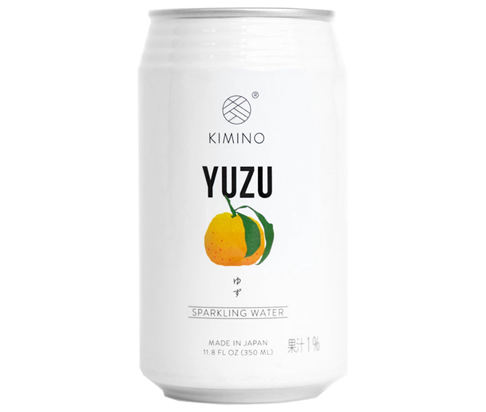 KIMINO DRINKS Yuzu Sparkling Water 350ml Cans x 24 [Ships from Japan] 