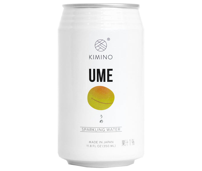 KIMINO DRINKS Ume Sparkling Water, 350ml Cans x 24 [Ships from Japan] 
