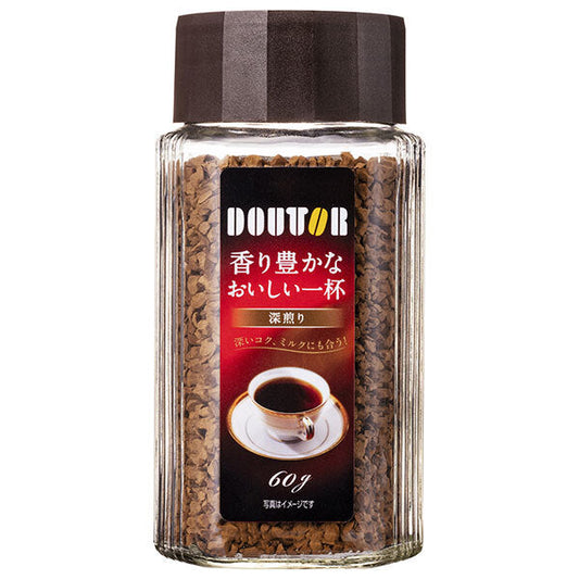 Doutor Coffee, Aromatic and Delicious, Dark Roast, 60g Bottle x 12 Bottles [Ships from Japan] 
