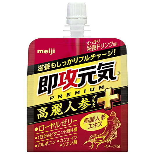 Meiji Instant Energy Jelly, Korean Ginseng + Energy Drink Flavor, 180g Pouch x 36 Packs [Ships from Japan] 