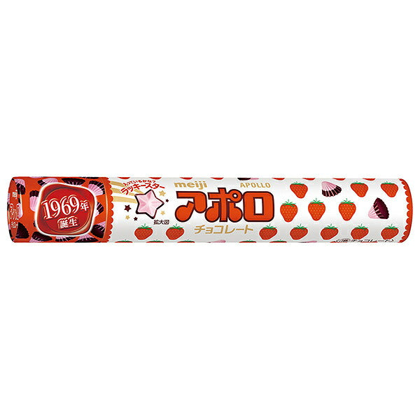 Meiji Apollo Jumbo Strawberry Chocolate Candy 82g x 6 [Ships from Japan]