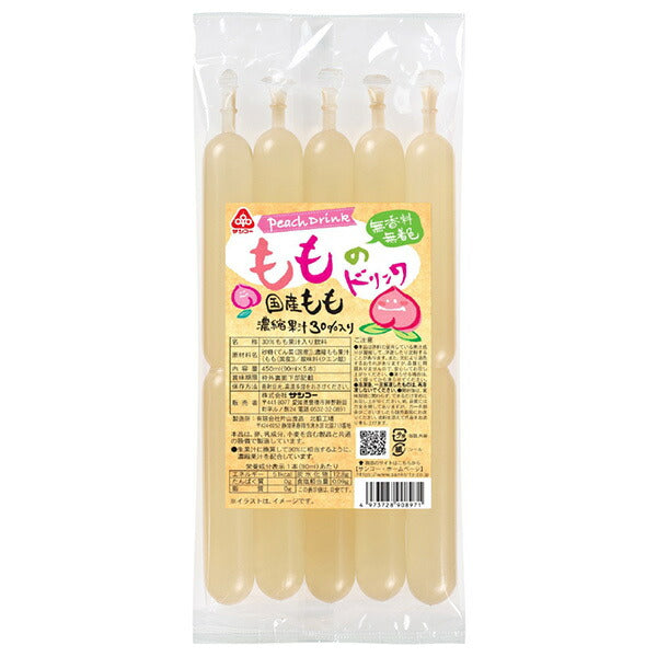 Thanko Momo Drink 450ml (90ml x 5 bottles) x 15 bags [shipped in Japan]