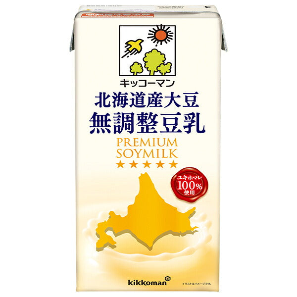 Kikkoman Hokkaido Soybean Unsweetened Soy Milk 1000 ml Cartons x 12 (6 x 2) [Ships from Japan]