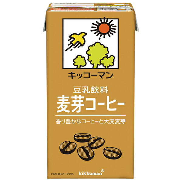 Kikkoman Soy Milk Malt Coffee, 1000ml Paper Carton x 12 (6 x 2) [Ships from Japan] 