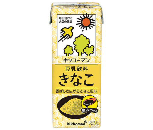 Kikkoman Soymilk Drink, Kinako, 200ml Paper Carton x 18 Bottles [Ships from Japan] 