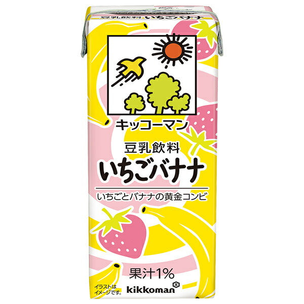 キッコーマン 豆乳飲料 いちごバナナ 200ml紙パック×18本入【日本出荷】