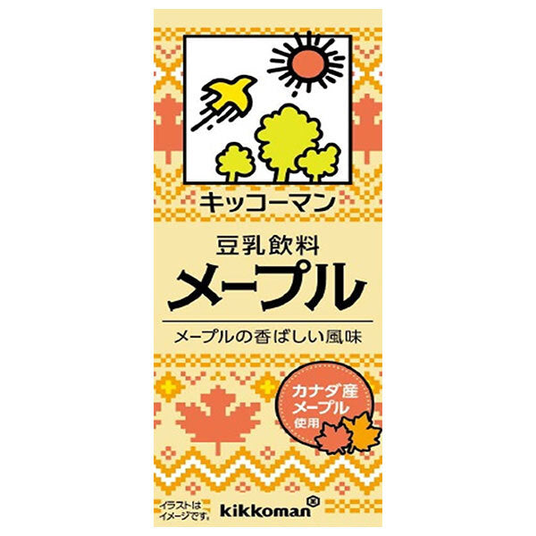 Kikkoman Soy Milk Beverage, Maple, 200 ml Carton x 18 [Ships from Japan]