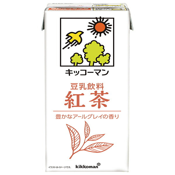 Kikkoman Soy Milk Beverage - Black Tea Flavor 1000ml Carton x 12 (6 x 2) [Ships from Japan]