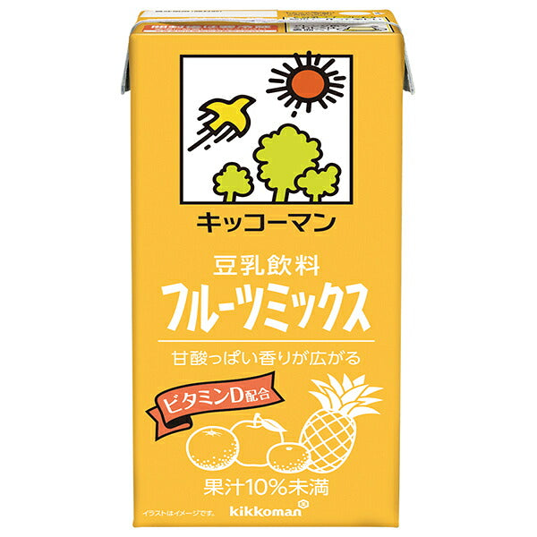 Kikkoman Soy Milk Beverage Fruit Mix 1000ml Paper Cartons x 12 (6 x 2) [Ships from Japan]