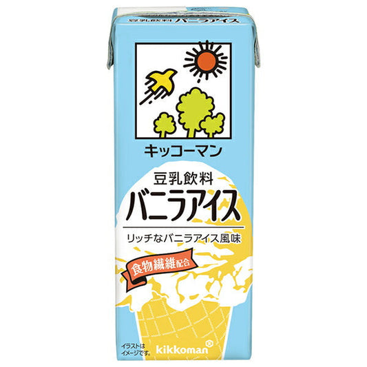 Kikkoman Soy Milk Vanilla Ice Cream, 200ml Paper Carton x 18 [Ships from Japan] 