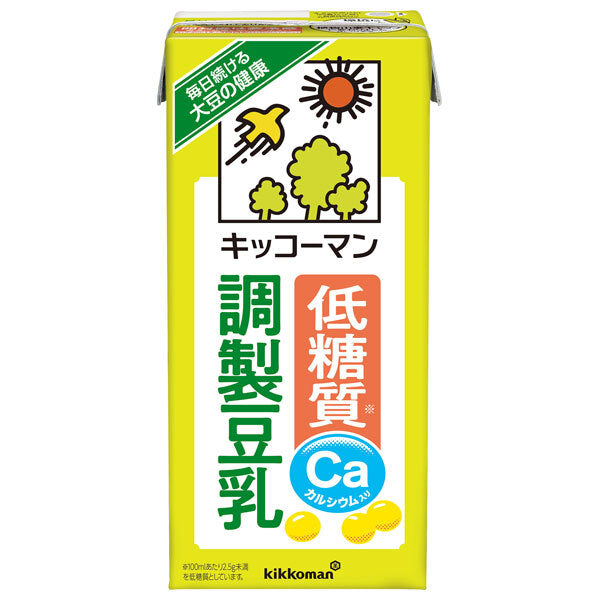 Kikkoman Low-Carb Adjusted Soy Milk 1000ml Carton x 12 [Ships from Japan]