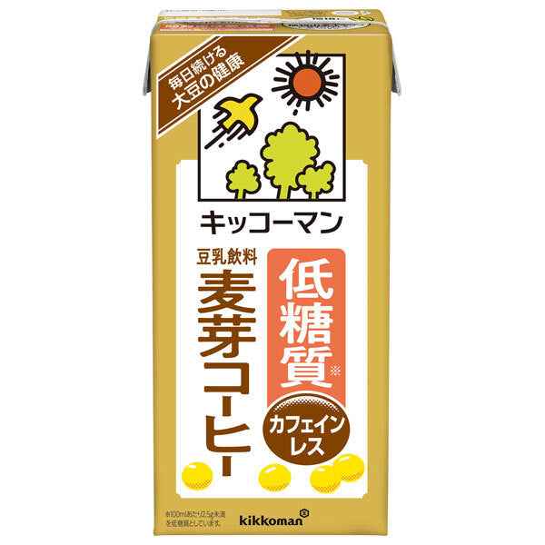 Kikkoman Low-Sugar Soy Milk Beverage, Malt Coffee, 1000 ml Carton x 12 [Ships from Japan]
