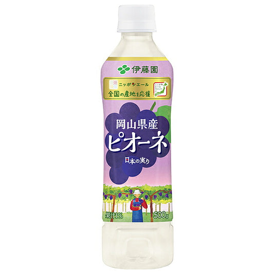 伊藤園 ニッポンエール 岡山県産 ピオーネ 500gペットボトル×24本入【日本出荷】